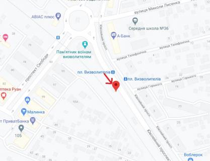 Билборд A в Каменское (Днепродзержинск), 4х3  просп. Ювілейний, навпроти буд. 1 схема
