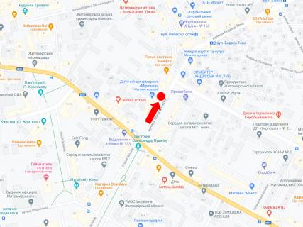 Бэклайт B в Житомире, 2.3x3.14  Кочерги вул. - вул. Ріхтера, біля "Дитячого Світу", Житнього ринку схема