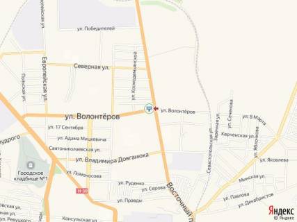 Білборд, Бігборд (Борд)  B у Бердянську Волонтеров ул. - Восточный пр. схема