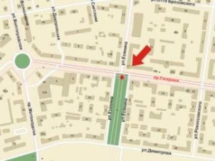 Ситилайт A в Кривом Роге, 1.8x1.2  Гагаріна пр., 13 - Єсеніна вул., зупинка "Дом советов" схема