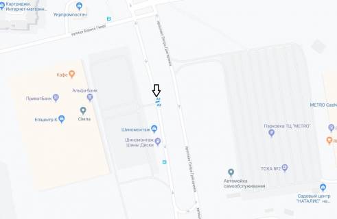 Билборд A в Киеве Григоренка пр., 40, навпроти, роздільник, в сторону Колекторна вул. схема