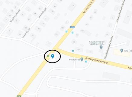 Билборд B в Днепр (Днепропетровск) Київська вул. - Криворізька вул. схема