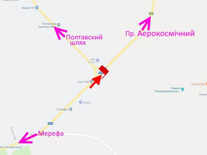 Білборд, Бігборд (Борд)  A у Високому, 3x6  Сімферопольське шосе, с. Високий, пост ДАІ, (6), в'їзд в місто схема