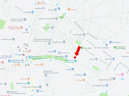 Билборд B в Харькове, 3x6  Космонавтів вул. 2 - вул. 23 серпня, в центр схема