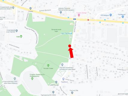 Ситилайт B в Львове, 1.8x1.2  Пасічна вул., 11, навпроти (зуп. "Пасічна"), в бік вул. Личаківської схема
