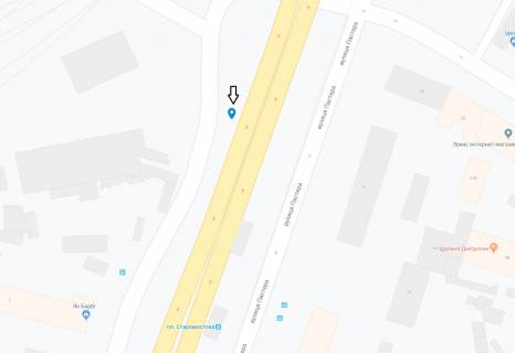 Билборд A в Днепр (Днепропетровск), 6х3  з'їзд з Амурського мосту на Правий берег схема