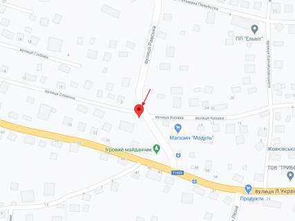 Билборд A в Жовкве Равська вул. - Сонячна вул. схема