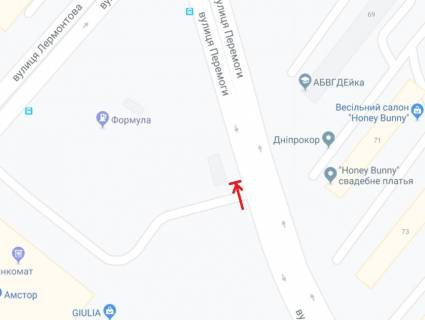 Билборд B в Запорожье, 6х3  Перемоги вул., на площі біля ПС Юність схема