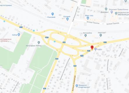 Билборд A в Хмельницком Толстого ул., 1/1, развязка, правый щит схема