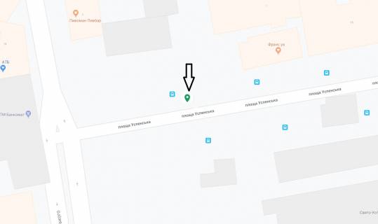 Бэклайт B в Днепр (Днепропетровск), 3.14х2.32  Пл. Успенська (Дем'яна Бєдного), 17, (навпроти ТЦ "НОВИЙ ЦЕНТР"), на зупинці, на світлофорі схема