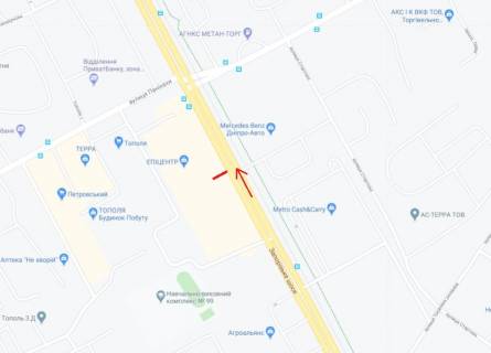 Билборд B в Днепр (Днепропетровск) Запорізьке шосе, в районі д. 62 К, біля Епицентра, в сторону вул. Панікахі схема
