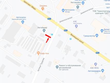 Билборд B в Хмельницком Трудова вул., 5, навпроти схема