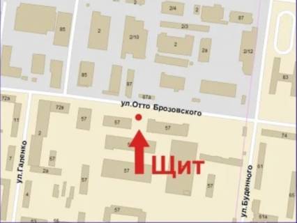 Билборд B в Кривом Роге, 3x6  Ярослава Мудрого (кол. Брозовського) вул., 87а схема