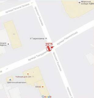 Призма A в Херсоне Театральна (Горького) вул. - Ушакова пр. - 379096 схема