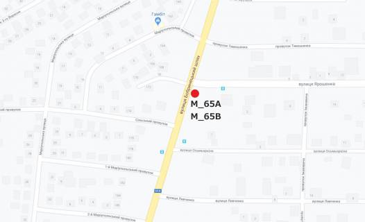 Billboard  in Kropyvnytskyi (Kirovograd), 3x6  Bobrinec'kij slah st. (kolis. 40 rokiv Peremogi st.), 174, navproti, viizd na m. Mikolaiv scheme