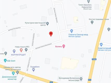 Video Billboard A in Volodymyr (Volodymyr-Volinsky) Vasil'ka st., 2, apteka "Volin'farm", prajs za rolik 10 sek 1 vihid/5 hvilin, na dvostoronn'omu ekrani, vid 144 vihodiv na den'. Rozrahunok dla insih parametriv translacii utocnujte u menedzera. - 301298 scheme