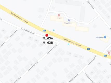 Билборд B в Кропивницкий (Кировоград) Преображенська вул. - Середній пров. схема