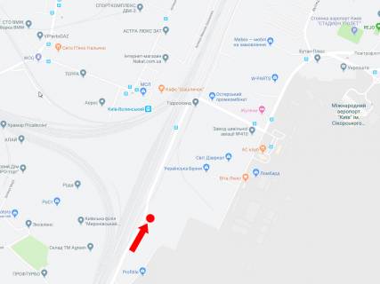 Билборд A в Киеве, 3x6  просп. Повітряних Сил (Повітрофлотський)., 50м до з/д переїзду, в центр, аеропорт "Київ" схема