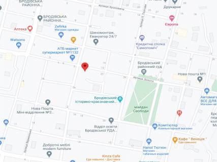 Видеоборд A в Бродах Золота вул., 18, аптека "Волиньфарм", прайс за ролик 10 сек 1 вихід/5 хвилин, на двосторонньому екрані, від 144 виходів на день. Розрахунок для інших параметрів трансляції уточнюйте у менеджера. - 301251 схема