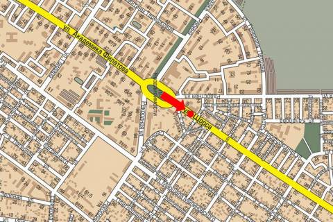 Билборд  в Одессе, 3x6  Ріхтера вул. (кол. Щорса вул.) / Радісна вул., 2/4, з боку Деревянка пл., роздільник, права схема