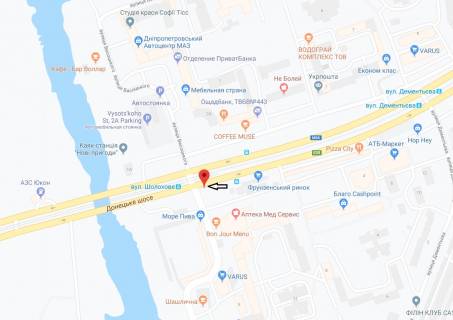 Билборд B в Днепр (Днепропетровск) Донецьке шосе - Степана Рудницького (Шолохова) вул., на світлофорі схема