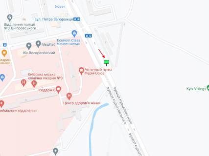 Билборд B в Киеве Остафія Дашкевича вул. (Курнатовського)., 2 схема
