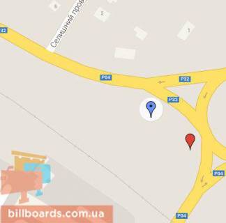 Билборд B в Белой Церкви, 3х6  Вул. Сквирське шосе та вул. Київська перехрестя схема