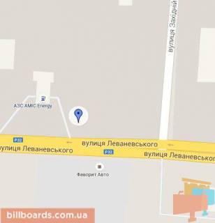 Билборд A в Белой Церкви, 3х6  Вул. Леваневського біля зупинки з-ду "ГТВ" схема