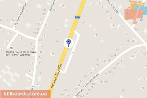 Билборд B в Белой Церкви, 3х6  Вул. Дружби (автостоянка) схема