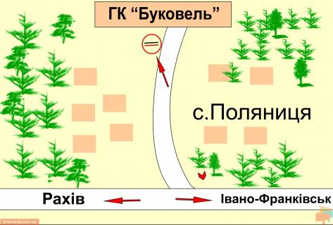 Білборд, Бігборд (Борд)  B у Буковелі с. Паляниця, біля кафе схема