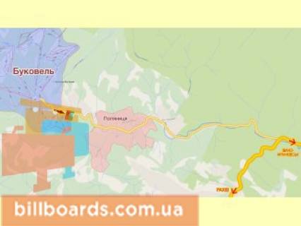 Білборд, Бігборд (Борд)  A у Буковелі, 3х6  перед ГК Буковель (лівий) схема