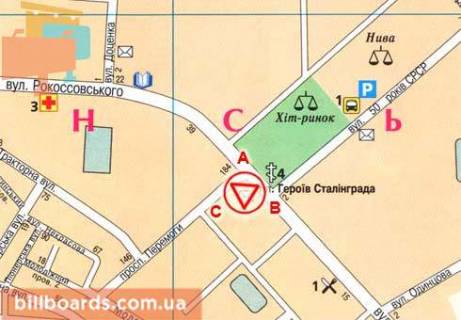 Билборд B в Чернигове, 3x6  Перемоги просп., 184 схема