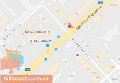 Скролер, Скрол B у Чернігові, 2.3x3.14  Перемоги просп., 82 - Княжа (Кирпоноса) вул. - 481846 схема