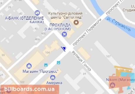 Скроллер  в Чернигове Победы пр., 104 - Гончая ул. - 163159 схема