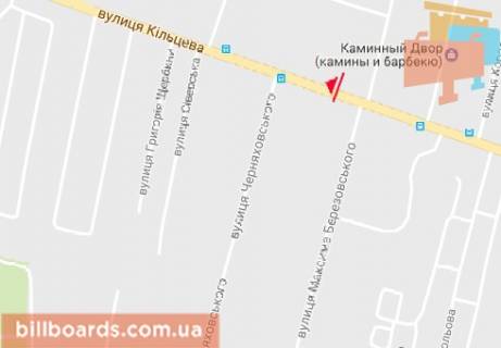 Билборд  в Чернигове Кольцевая ул. - Архитектурная ул. схема