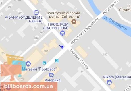 Скроллер  в Чернигове Победы пр., 104 - Гончая ул. - 163160 схема
