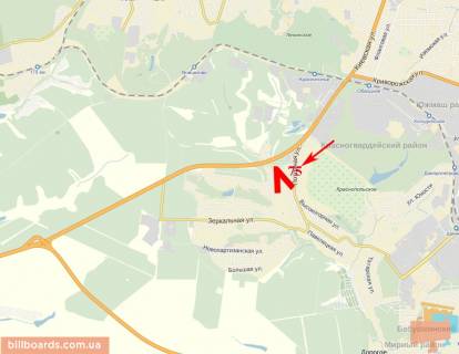 Билборд  в Днепр (Днепропетровск) Криворожское шоссе, с. Краснополье схема