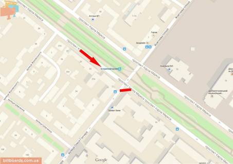 Скроллер A в Днепр (Днепропетровск), 4х3  пр. Дмитра Яворницького (Карла Маркса) – вул.О.Гончара, роллер 4х3 - 174046 схема
