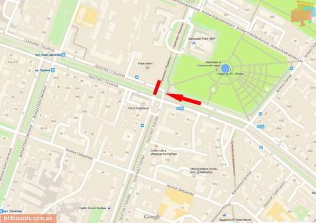 Скроллер A в Днепр (Днепропетровск), 3,14х2,32  пр.Лесі Українки (пр.Пушкіна) – пр. , "Квітковий ринок", роллер 3.14х2.32 - 174085 схема