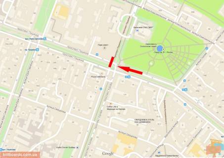 Scrolller, Scroll A in Dnipro (Dnipropetrovsk), 3,14х2,32  av.Lesi Ukrainki (av.Puskina) - av.Oleksandra Pola, "Kvitkovij rinok", roller 3.14h2.32 - 174089 scheme