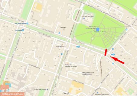 Скроллер + в Днепр (Днепропетровск), 4х3  пр.Лесі Українки (пр.Пушкіна) – вул. Лазаря Глоби (Сєрова, Фабра), бульвар Кучеревського, роллер 4х3 - 174098 схема