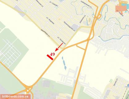 Билборд  в Днепр (Днепропетровск) Донецкое шоссе, возле АЗС "WOG" схема