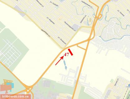 Билборд  в Днепр (Днепропетровск) Донецкое шоссе, возле магазина "Метро", "Эпицентра" схема
