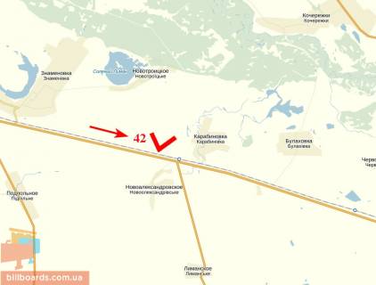 Билборд  в Днепр (Днепропетровск) Донецкое шоссе, направление в Донецк схема