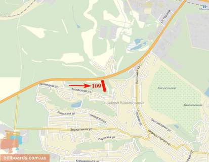 Билборд  в Днепр (Днепропетровск) Криворожское шоссе, с. Краснополье схема
