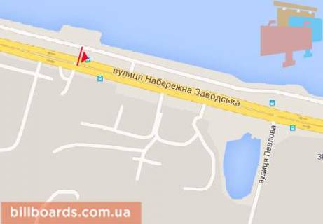 Билборд  в Днепр (Днепропетровск) Заводская Набережная ул., остановка "Машинно-путевая станция", из центра схема