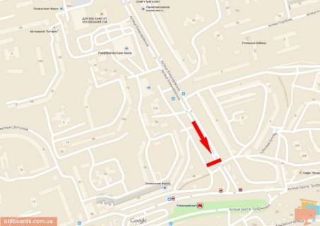 Билборд A в Днепр (Днепропетровск) Кондратюка вул. (колиш. Комунарівська вул.), 32 схема