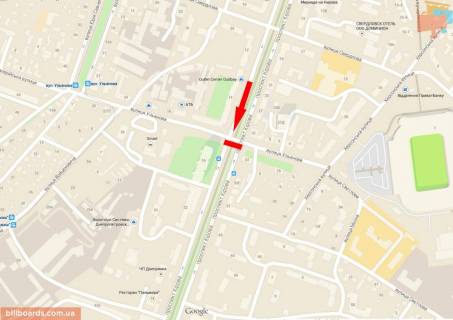 Billboard A in Dnipro (Dnipropetrovsk), 6,2х3,2  av.Oleksandra Pola - st.Ul'anova, 6.2h3.2 scheme
