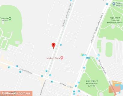 Билборд B в Днепр (Днепропетровск), 6,2х3,2  пр. Олександра Поля (Кірова), ТЦ "Славутич", 6.2х3.2 схема