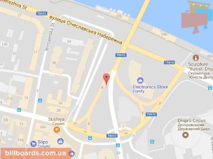 Призма A в Днепр (Днепропетровск) Січеславська Набережна вул. (колиш. Набережна Леніна вул.), 29А - Центральний міст - 154142 схема